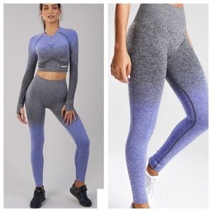 GYMSHARK Ombré seamless leggings • Gray/Indigo